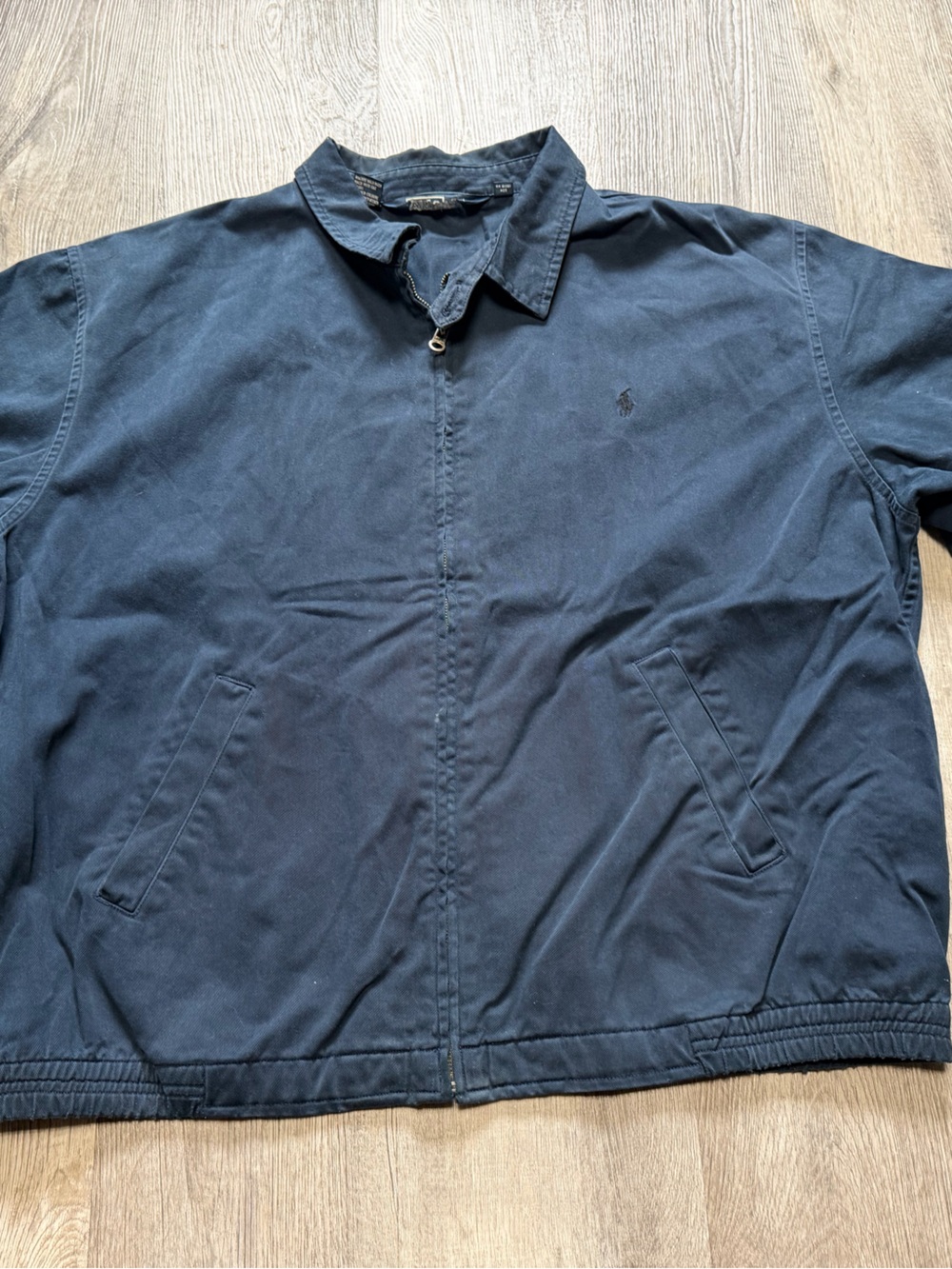 Polo by Ralph Lauren Dark Navy Zip-Front Lightweight Jacket 41381 100% Cotton